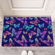 Neon Butterfly Print Door Mat
