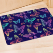 Neon Butterfly Print Door Mat