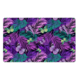 Neon Purple Tropical Palm Tree Butterfly Print Door Mat