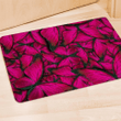 Black Pink Butterfly Print Door Mat