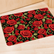 Red Rose Floral Door Mat