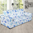 Blue Snowflake Winter Season Design Sofa Cover