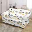 Lovely Silhouettes Of Goat And Tree Pattern Sofa Cover