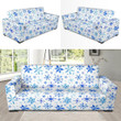 Blue Snowflake Winter Season Design Sofa Cover