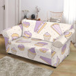 Lovely Cakes Pies Tarts Muffins And Eclairs Purple Blueberry Topping Pattern Sofa Cover