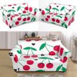 Lovely Cherry Face Pattern White Background Sofa Cover