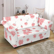 White Theme Sakura Pattern Cute Style Sofa Cover