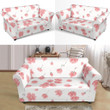 White Theme Sakura Pattern Cute Style Sofa Cover