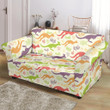 Cute Grass Colorful Kangaroo Pattern Sofa Cover Adorable Design