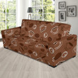 Coffee Cup And Coffe Bean Design Sofa Cover