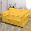 Yellow Theme Cheese Heart Texture Pattern Sofa Cover