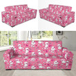Nice Poodle Pink Heart Design Sofa Cover