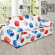 Colorful Dice On White Background Design Sofa Cover