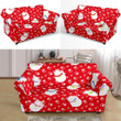 Red Theme Meneki Neko Lucky Cat Pattern Sofa Cover