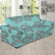 Snake Tribal On Medium Turquoise Design Sofa Cover