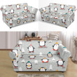 Snow Winter Cute Penguin Christmas Pattern Sofa Cover