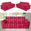 Pretty Heliconia Pink And Maroon Design Sofa Cover