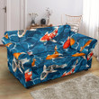 Blue Water Koi Fish Carp Fish Sofa Cover