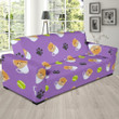 Medium Purple Design Sofa Cover 
 Pomeranian In Cup