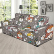 Cute Siberian Husky Raincoat Design Sofa Cover