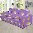 Medium Purple Design Sofa Cover 
 Pomeranian In Cup