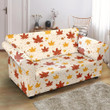 Autumn Season Red And Orange Maple Leaves Pattern Sofa Cover