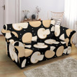 Black Theme Champignon Mushroom Pattern Awesome Design Sofa Cover