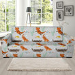 Winter Season Design Sofa Cover Swimming Fish Otter