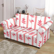 Beautiful Heliconia Pink And White Pattern Sofa Cover