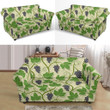 Green Theme Grape Leaves Pattern Sofa Cover Adorable Design