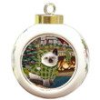 Green Pattern Gift Siamese Cat Round Ball Ornament