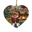 Green And Red The Stocking Was Hung Rat Terrier Dog Heart Ornament