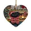 Great Pug Dog Red Heart Ornament The Stocking Was Hung
