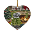 Green Pattern Gift Afghan Hound Dog Heart Ornament