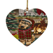 Lovely Airedale Terrier Dog Heart Ornament