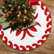 Pretty Tree Skirt Red And White Hawaiian Pattern Flower Lovely Polynesian
