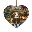 The Stocking Was Hung Treeing Walker Coonhound Dog Heart Ornament