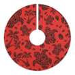 Enticing Tree Skirt Polynesian Turtle Palm And Sea Pebbles Red