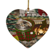 Green And Red Pattern The Stocking Was Hung Maine Coon Cat Heart Ornament