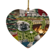 Green Pattern Gift Anatolian Shepherd Dog Heart Ornament