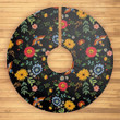 Awesome Ethnic Mexican Bird And Flower Pattern Christmas Tree Skirt