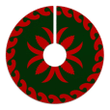 Awesome Tree Skirt Red And Dark Green Hawaiian Pattern Flower Lovely Polynesian