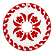 Attractive Hawaiian Quilt Pattern Flower Tree Skirt Red White