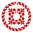 Nice Hawaiian Quilt Pattern Wreath Tree Skirt Red White