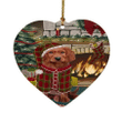 The Stocking Was Hung Irish Red Setter Dog Heart Ornament