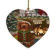 Sad Irish Red Setter Brown Dog On Holiday Ornament