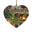 Nice Bullmastiff Dog Green Theme Heart Ornament Night