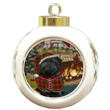 Black Affenpinscher Dog Round Ball Ornament