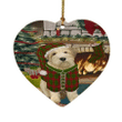 Green And Red Pattern The Stocking Was Hung Wheaten Terrier Dog Heart Ornament