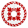 Adorable Tree Skirt Red White Hawaiian Quilt Pattern Palm Tree And Plumeria